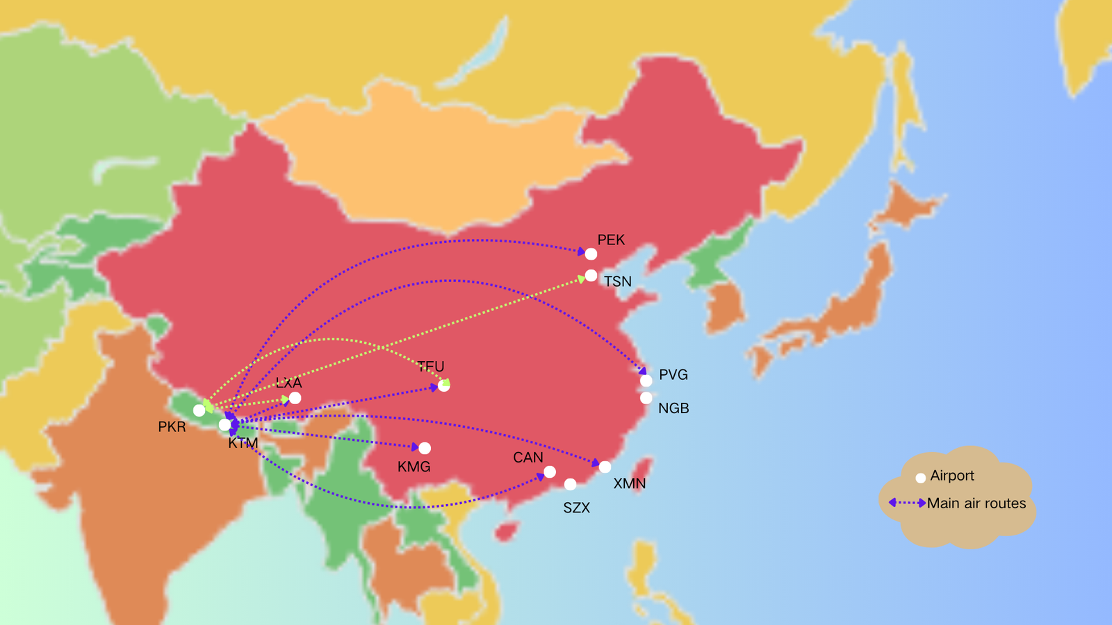 China to Nepal air transport